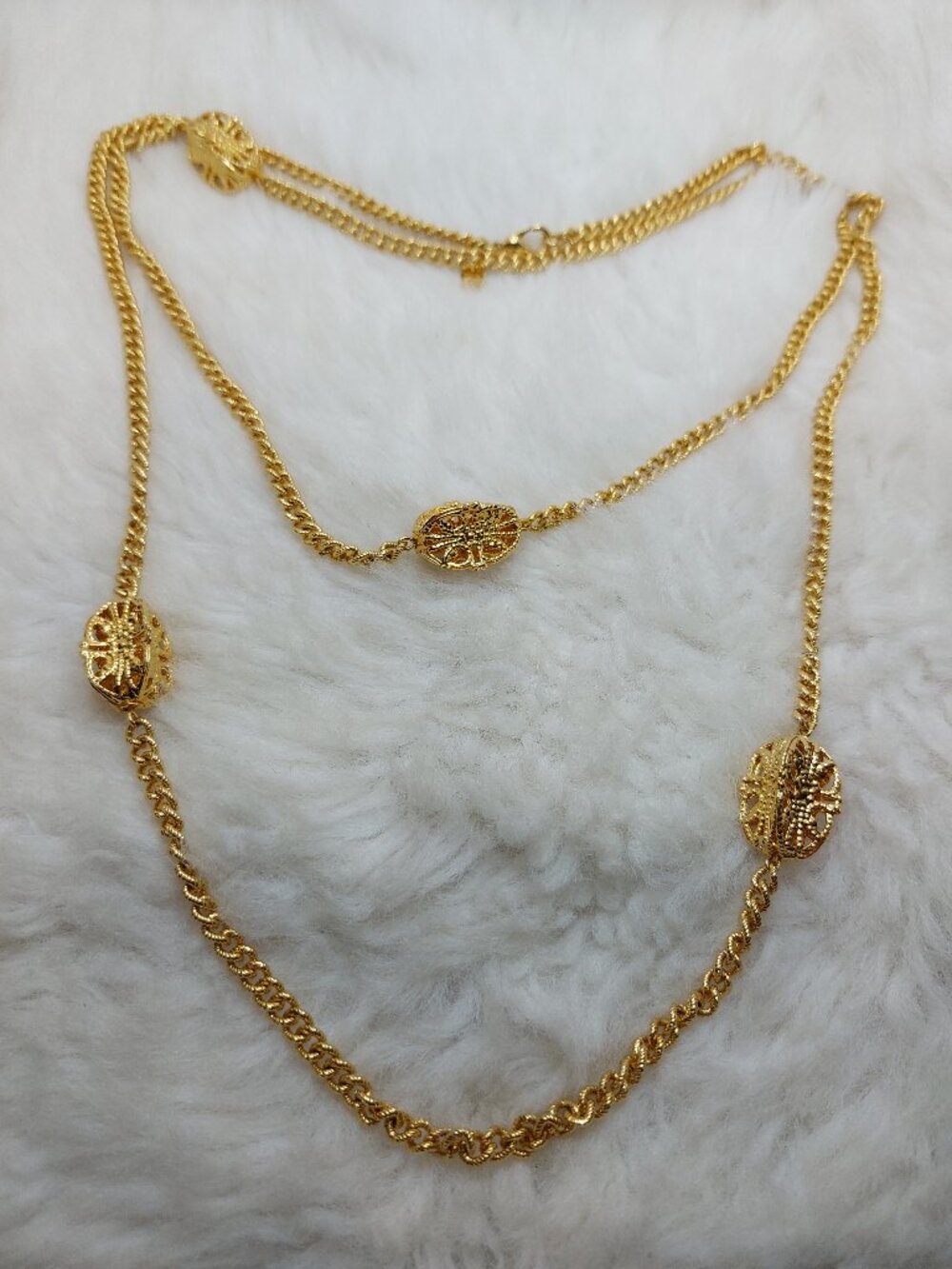 Vintage Kenneth Jay Lane Gold-tone Long Layer Necklace